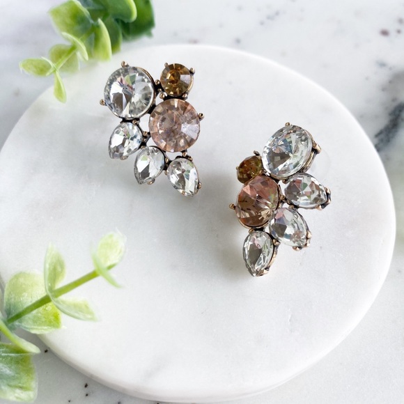 "Emerson" Earrings || Clear Crystal Statement - Picture 5 of 10